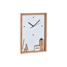 DKD Home Decor Stenska ura DKD Home Decor Bela rjava Lesene hiše Urbana 20 x 4 x 30 cm