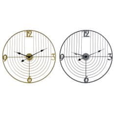 DKD Home Decor Stenska ura DKD Home Decor Black Golden Metal 60 x 3 x 60 cm Modern (2 enoti)