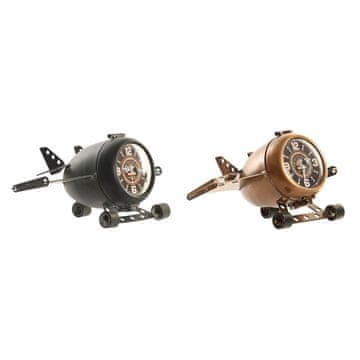 DKD Home Decor Namizna ura DKD Home Decor 23 x 16 x 13 cm Letalo črno zlato železo Vintage (2 enoti)