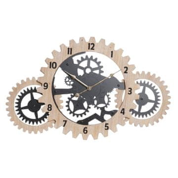 DKD Home Decor Stenska ura DKD Home Decor Natural Black MDF Gears (70 x 4 x 45 cm)