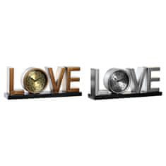 DKD Home Decor Namizna ura DKD Home Decor Love Copper 39 x 8 x 15 cm Silver Iron Loft (2 enoti)