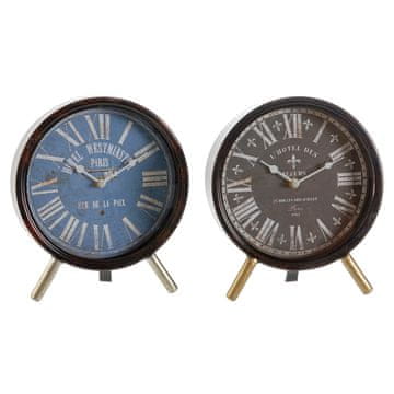 DKD Home Decor Namizna ura DKD Home Decor Blue Black Multicolor Metal Crystal Vintage 20,5 x 5 x 24 cm (2 enoti)