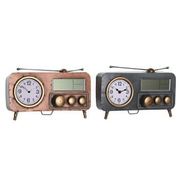 DKD Home Decor Namizna ura DKD Home Decor 33 x 11,5 x 26 cm siva bakrena železna Vintage (2 enoti)