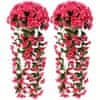 HOME & MARKER® Umetne rože, Umetno cvetje, Umetne cvetlične viseče rože, Viseči šopek (Rdeča, 4 x 72 x 77 cm) | HANGROSE