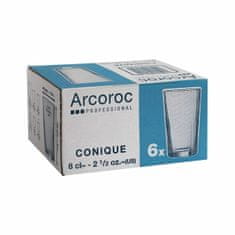 NEW Kozarec Arcoroc Conique Prozorno Steklo (6 kosov) (8 cl)