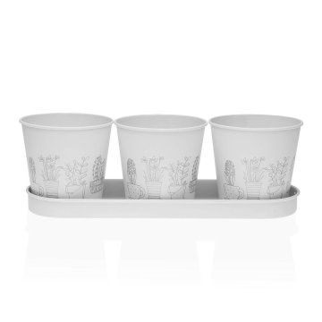 Versa Lonec za rastline Versa White Triple Metal (11 x 33 cm)