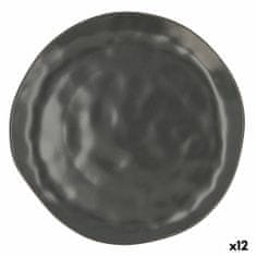 NEW Farfurie Întinsă Bidasoa Cosmos Keramika Črna (Ø 26 cm) (12 kosov)