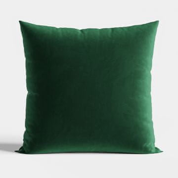 shumee VELVI Steklenično zelena v žametni različici - dekorativna prevleka za vzglavnik 40x40cm