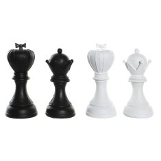 DKD Home Decor Dekorativna slika DKD Home Decor Bela Črna Šahovske figure 12 x 12 x 25,5 cm (4 enote)