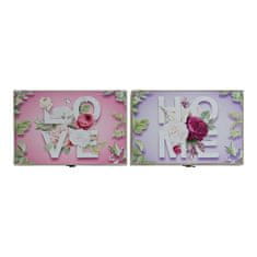 DKD Home Decor Prevleka DKD Home Decor 8424001797189 Counter Wood MDF Wood Pink Lilac 2 enoti 46 x 6 x 32 cm