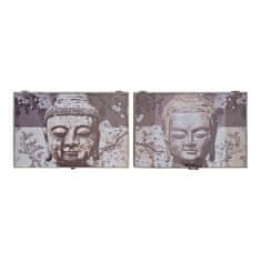 DKD Home Decor Prevleka DKD Home Decor 8424001698608 Counter Buddha Grey Wood MDF Wood 2 enoti 46,5 x 6 x 31 cm