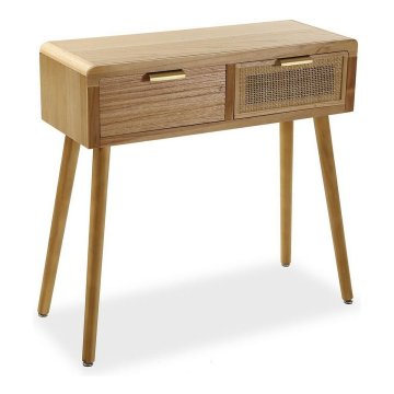 Versa Predsobna miza z 2 predaloma Versa Brown Wood Paolownia wood MDF Wood 30 x 78 x 80 cm