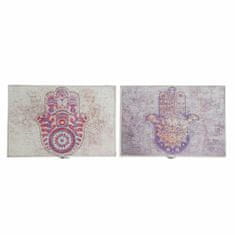 DKD Home Decor Omarica za ključe DKD Home Decor Beige Grey Canvas MDF Wood 2 enoti 46,5 x 6 x 31,5 cm