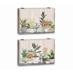 DKD Home Decor Prevleka DKD Home Decor Counter Plant MDF Wood 2 enoti 46,5 x 6 x 31,5 cm