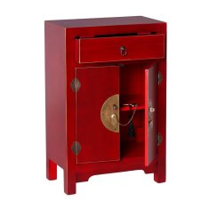 BigBuy Nočna omarica ORIENTE Rdeče železo MDF les 45 x 26 x 69 cm