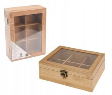 shumee Okrasna lesena škatla za čaj 21x16 cm