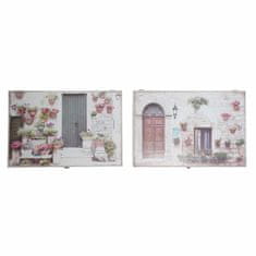 DKD Home Decor Omarica za ključe DKD Home Decor Les MDF Bela siva 2 enoti 46,5 x 6 x 31,5 cm