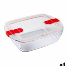 NEW Hermetična Škatla za Malico Pyrex Cook & Heat 2,5 L Prozorno Steklo (4 kosov)