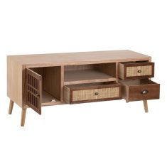 BigBuy TV pohištvo SASHA Natural Wood Cream Rattan