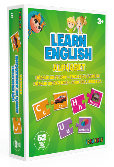 Nauči se Angleško sestavljanka, abeceda, 3+ let