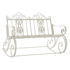 DKD Home Decor Gugalni stol DKD Home Decor Kovina Aluminij Bela (118 x 90 x 92 cm)
