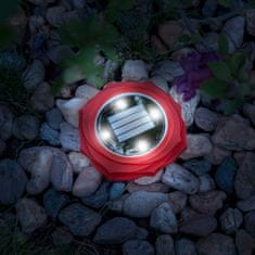 GARDEN OF EDEN LED solarna svetilka za v zemljo v obliki rože - rdeča 115 x 23mm hladno bela LED