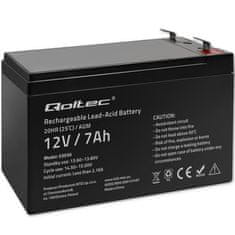 Qoltec baterija agm | 12 V | 7 Ah | brez vzdrževanja | učinkovita| z dolgo življenjsko dobo | za ups, varnost