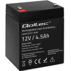 Qoltec baterija agm | 12 V | 4,5 Ah | brez vzdrževanja | učinkovita| z dolgo življenjsko dobo | za ups, tehtnico, blagajno