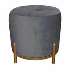 DKD Home Decor Naslon za noge DKD Home Decor Grey Polyester Metal Golden (38 x 38 x 34 cm)