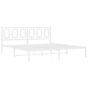 Vidaxl Kovinski posteljni okvir z vzglavjem bel 183x213 cm