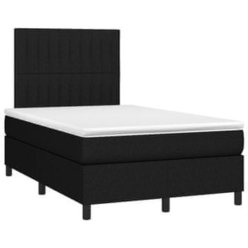 Vidaxl Box spring postelja z vzmetnico črna 120x190 cm blago