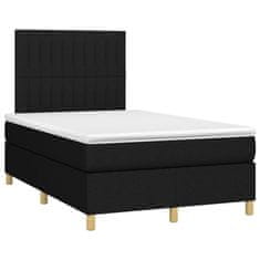 Vidaxl Box spring postelja z vzmetnico črna 120x190 cm blago