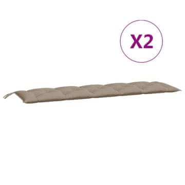 Vidaxl Blazina za vrtno klop 2 kosa taupe 180x50x7cm oxford tkanina