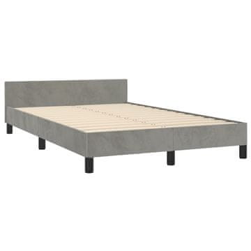 Vidaxl Posteljni okvir brez vzmetnico siv 120x190 cm žamet