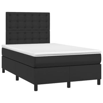 Vidaxl Box spring postelja z vzmetnico črna 120x190 cm umetno usnje