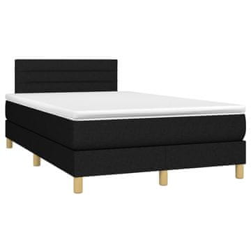 Vidaxl Box spring postelja z vzmetnico črna 120x190 cm blago