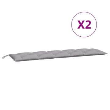 Vidaxl Blazina za vrtno klop 2 kosa siva 180x50x7cm oxford tkanina
