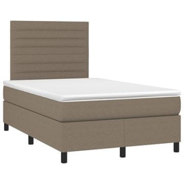 Vidaxl Box spring postelja z vzmetnico taupe 120x190 cm blago