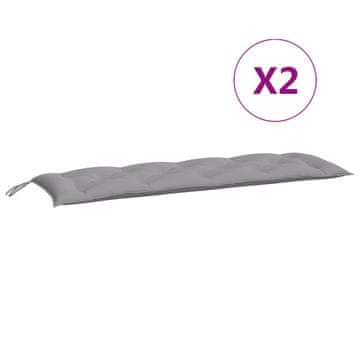 Vidaxl Blazina za vrtno klop 2 kosa siva 150x50x7cm oxford tkanina