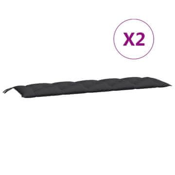 Vidaxl Blazina za vrtno klop 2 kosa črna 180x50x7cm oxford tkanina
