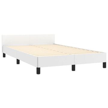 Vidaxl Posteljni okvir brez vzmetnice bela 120x190 cm umetno usnje