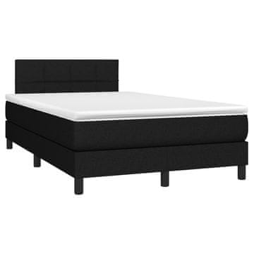 Vidaxl Box spring postelja z vzmetnico črna 120x190 cm blago