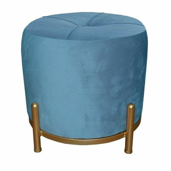 DKD Home Decor Naslon za noge DKD Home Decor Modra Poliester Kovina Zlata (38 x 38 x 34 cm)