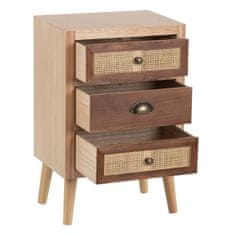 BigBuy Nočna omarica SASHA 40 x 30 x 62,5 cm Naravni les Kremasta