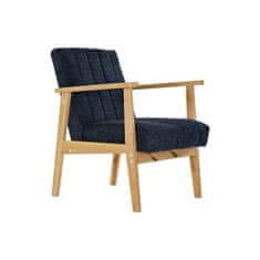 DKD Home Decor Fotelj DKD Home Decor Modra poliester Svetlo rjava borovničevina (63 x 68 x 81 cm)