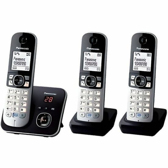 NEW Brezžični telefon Panasonic KX-TG6823 Bela Črna Črna/Srebrna