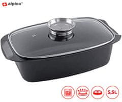 Alpina posoda in pekač, 5,5 l, črn