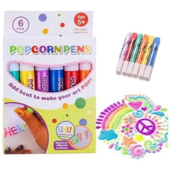 JOJOY® 3D Markerji, Otroški flomastri, 3D dizajn, Kreativni set (6 kosov) | PUFFPENS
