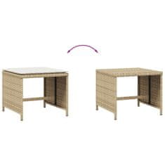 Vidaxl Vrtni stolčki z blazinami 4 kosi bež 40x40x35 cm poli ratan
