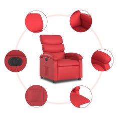 Vidaxl Električni naslanjač rdeče umetno usnje